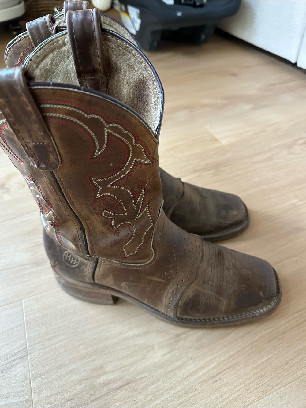 Double H Brown Leather Western Embroidered Cowboy Boots - Picture 8 of 8